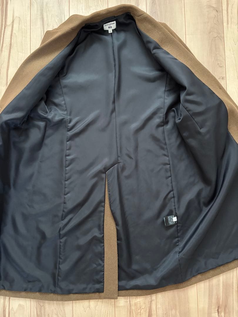 美品 ユニクロ イネス ツイードコート チェスターコート ブラウン XL