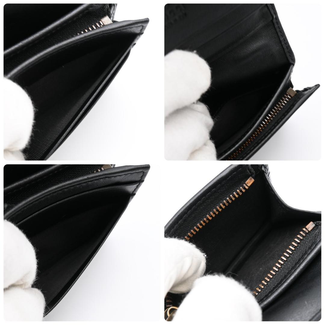 グッチ 折財布 カーフレザー GGマーモント コンパクト ブラック 黒 2452