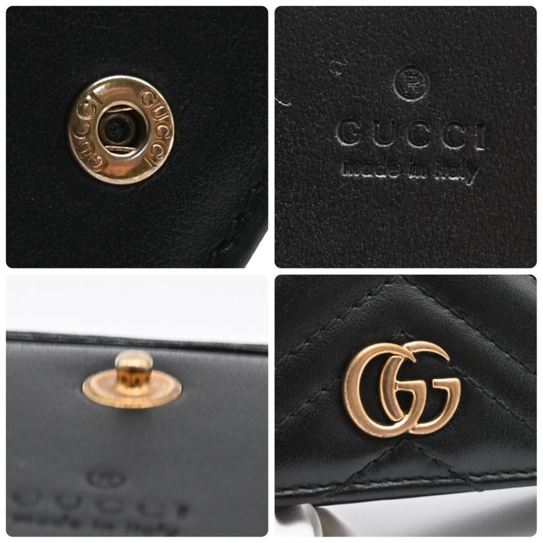 グッチ 折財布 カーフレザー GGマーモント コンパクト ブラック 黒 2452