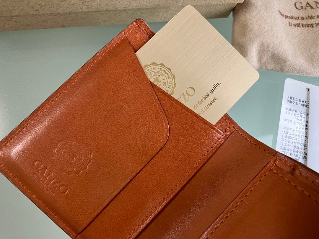 GANZO ガンゾ　コードバン　ミニ財布　ネイビー　二つ折り財布