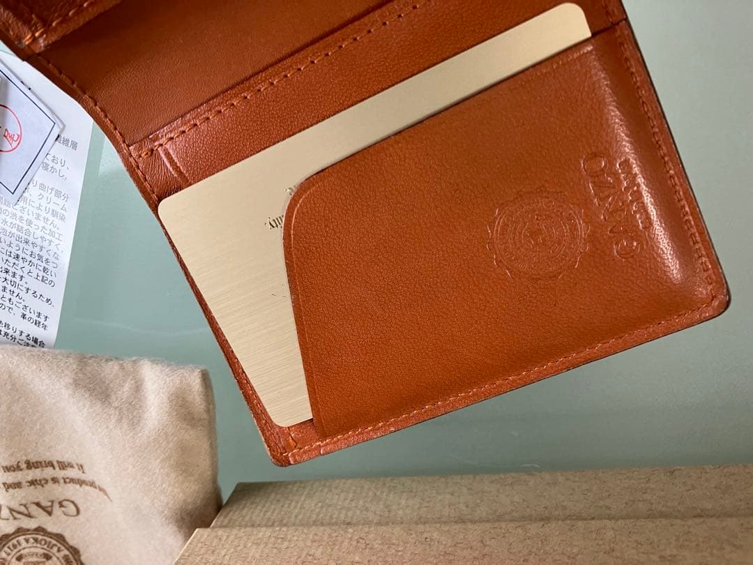 GANZO ガンゾ　コードバン　ミニ財布　ネイビー　二つ折り財布