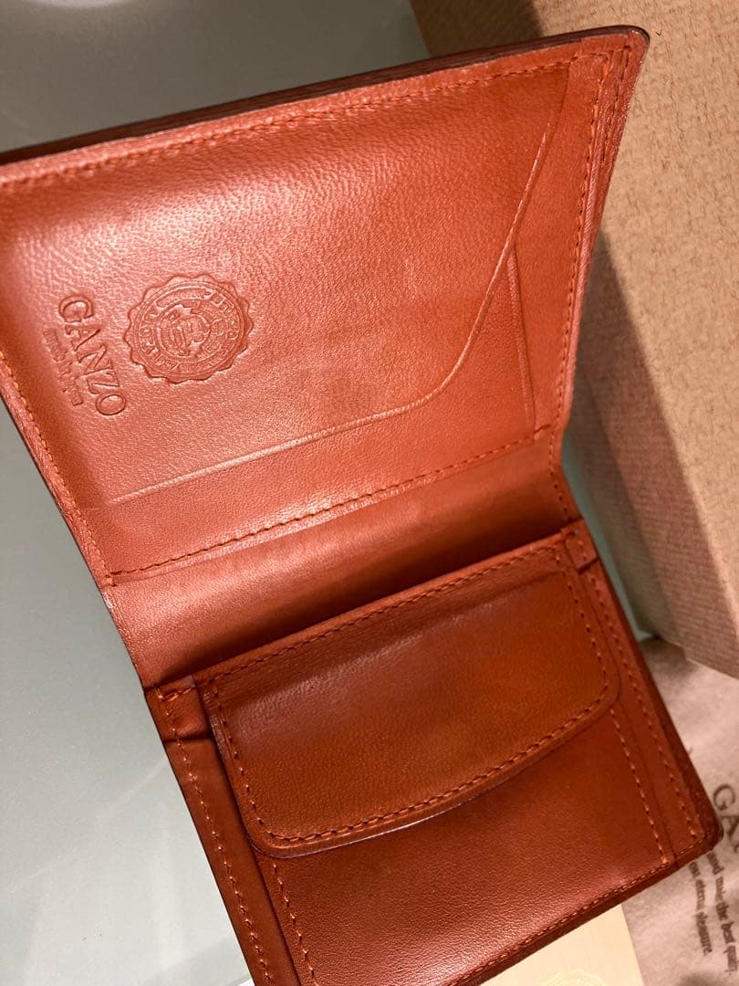 GANZO ガンゾ　コードバン　ミニ財布　ネイビー　二つ折り財布