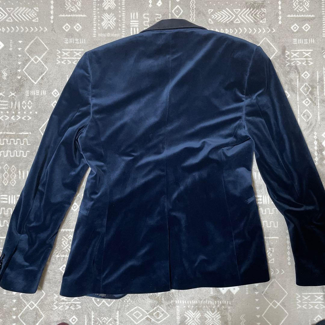 ZARA MAN ネイビー ベルベット テーラードジャケット EUR 46
