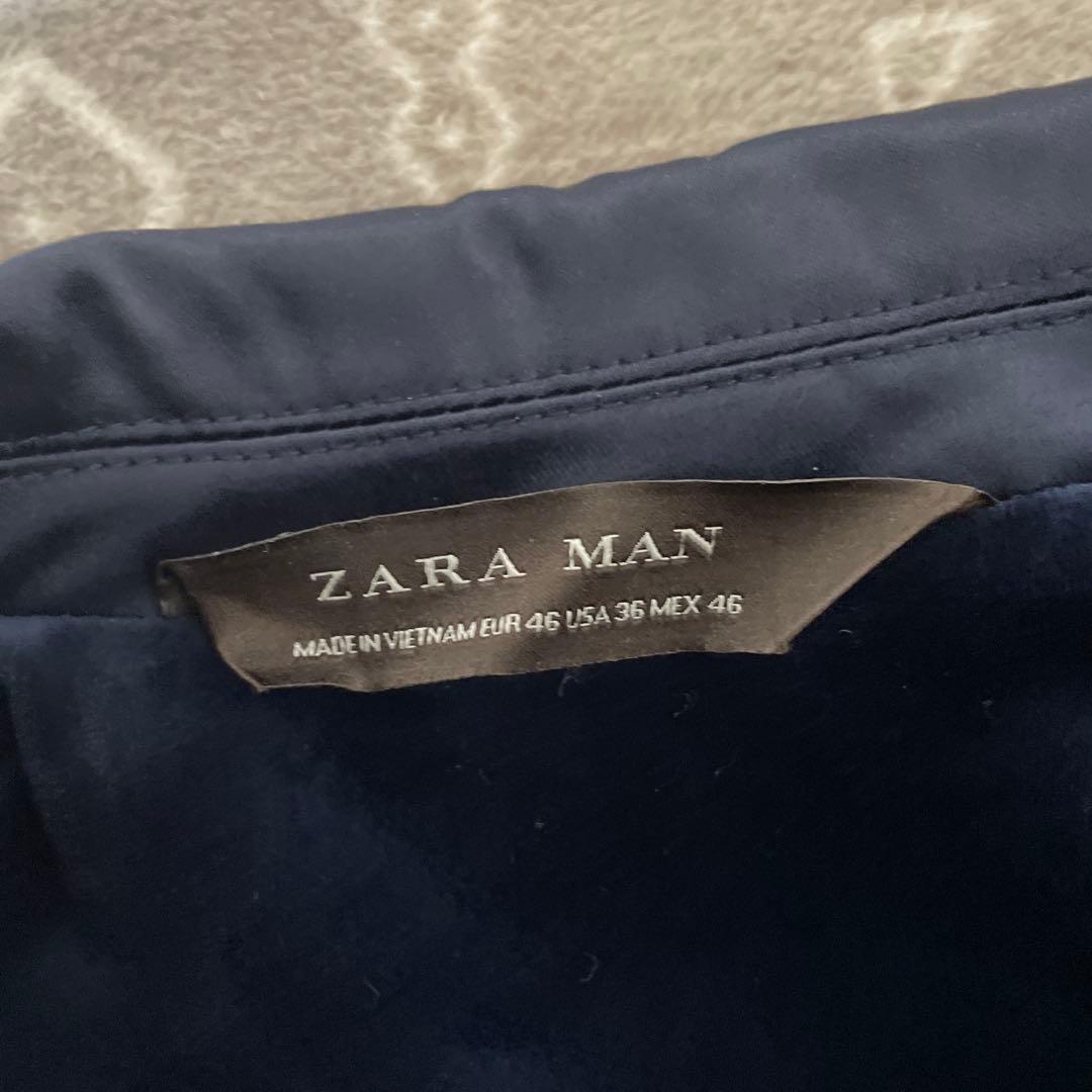 ZARA MAN ネイビー ベルベット テーラードジャケット EUR 46