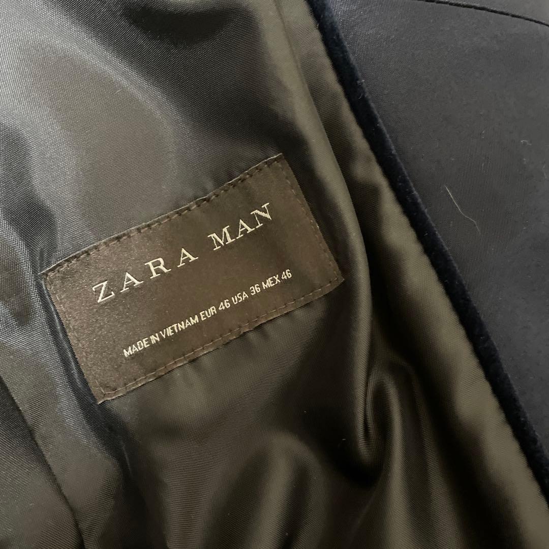 ZARA MAN ネイビー ベルベット テーラードジャケット EUR 46