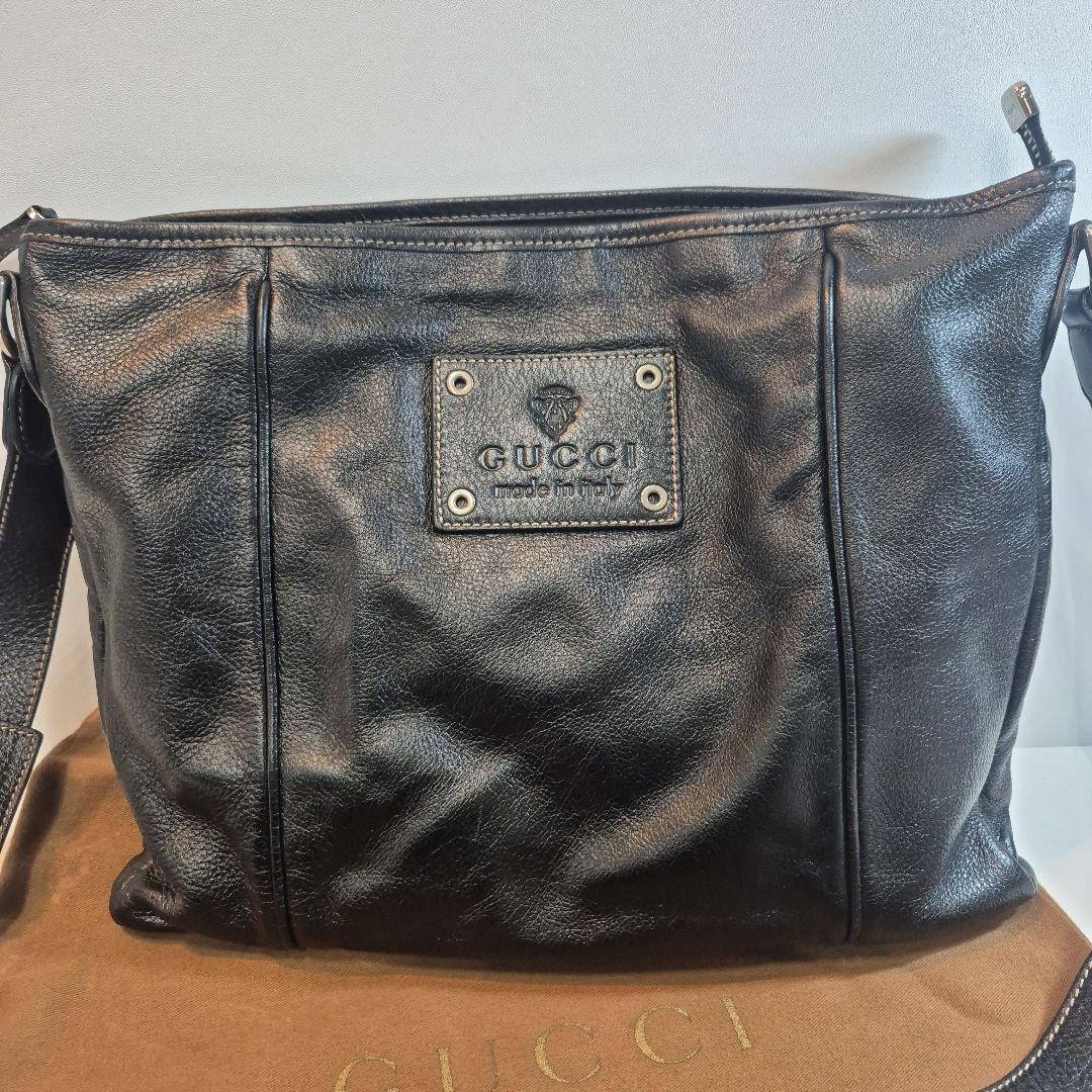 希少！　GUCCI　クレスト　レザー　ショルダーバッグ