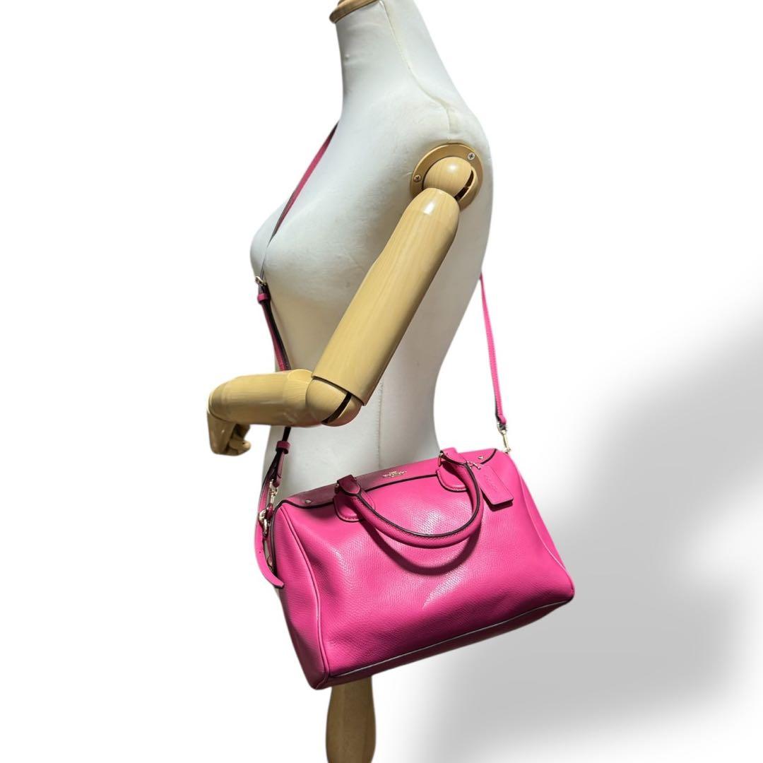 未使用級✨️コーチ 2way ショルダーバッグ ボストンバッグ レザー ピンク