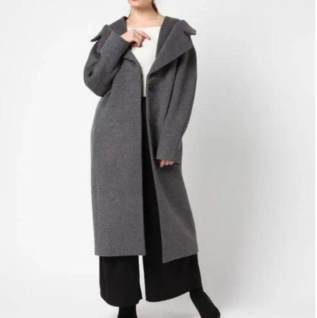 ルシェルブルー　ウールビーバーロングコート　チェスター　ダブルカラー　大きめ