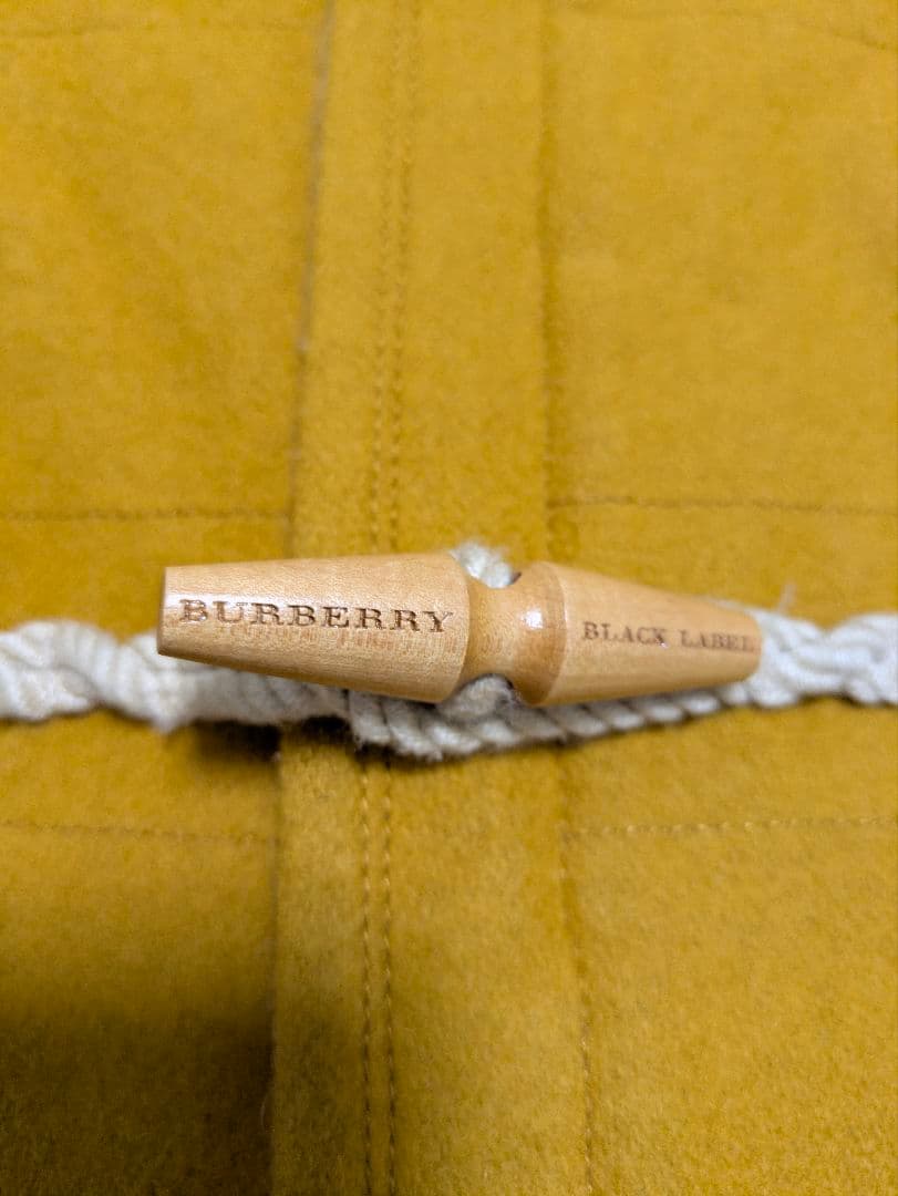 バーバリーブラックレーベル ダッフルコート ノバチェック マスタード M