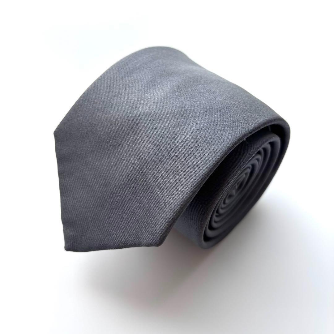 ꧁新品未使用꧂ セリーヌ ネクタイ 無地 サテン ソリッドタイ マカダム グレー