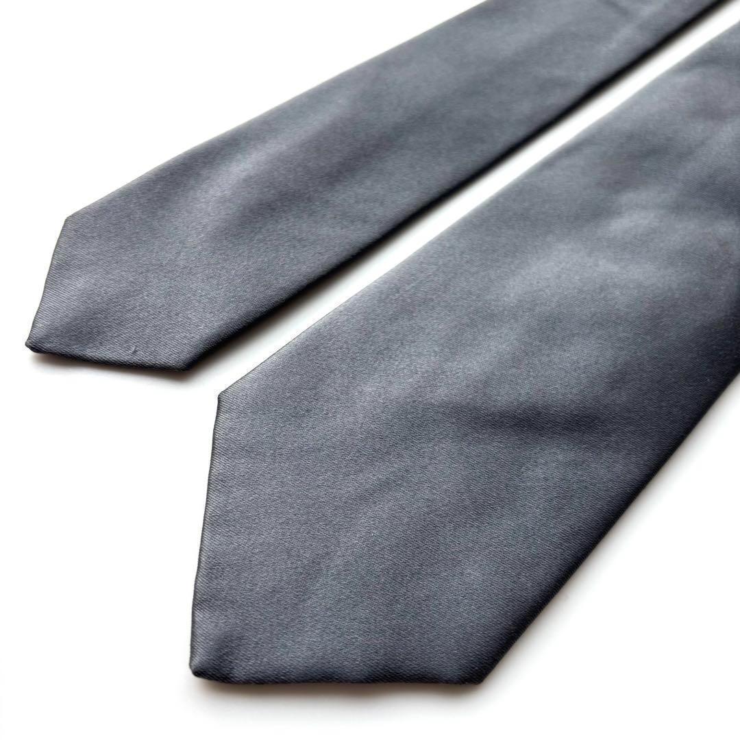 ꧁新品未使用꧂ セリーヌ ネクタイ 無地 サテン ソリッドタイ マカダム グレー