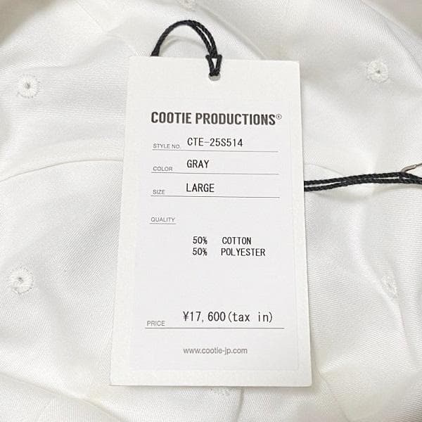 新同 25SS COOTIE オンブレチェック ボールハット グレーL 付属品有