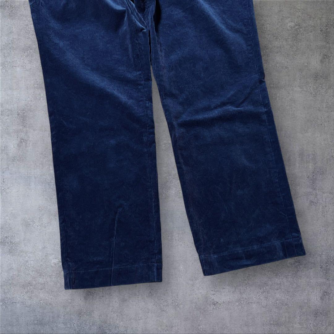 2111 美品ポロラルフローレンコーデュロイパンツ太畝クラシックフィット古着濃紺