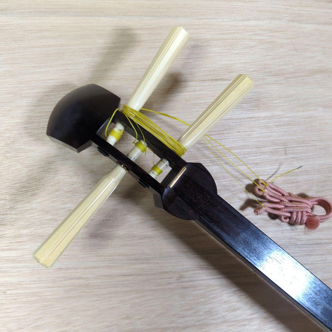 あ*ま様 鶴屋三絃店　鶴秋　高級 三味線　東地唄　皮破れ　綾杉　金細