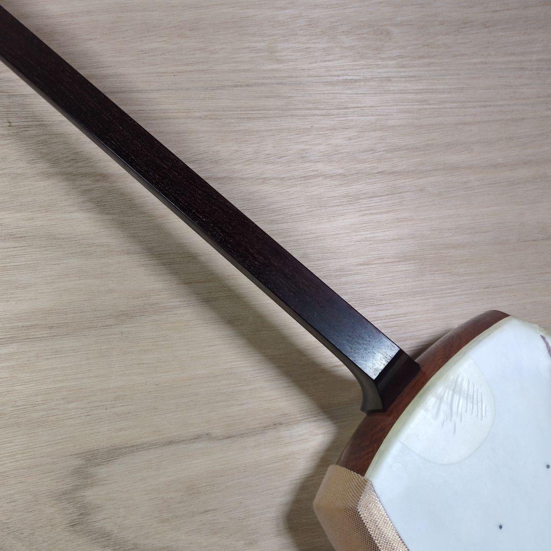 あ*ま様 鶴屋三絃店　鶴秋　高級 三味線　東地唄　皮破れ　綾杉　金細