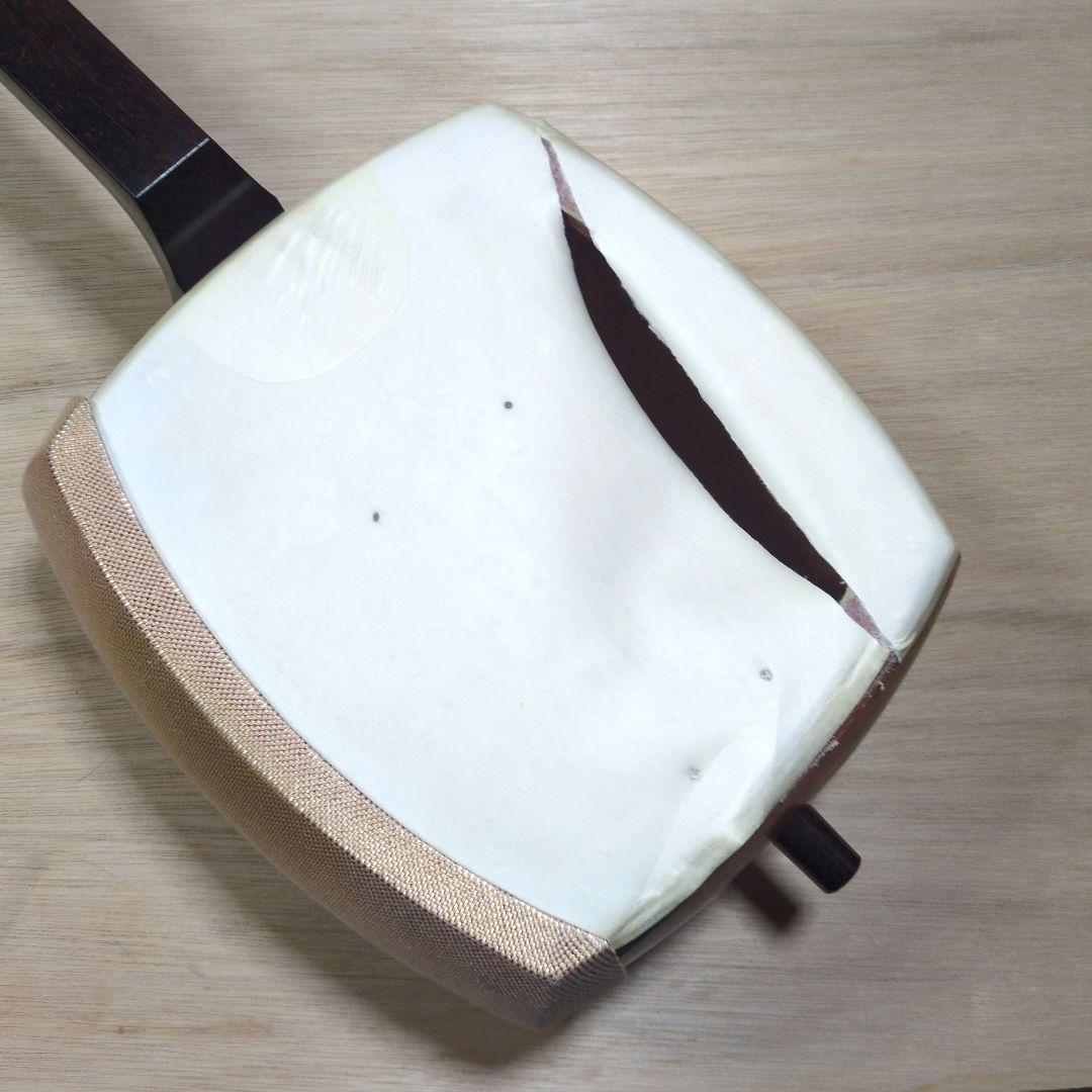 あ*ま様 鶴屋三絃店　鶴秋　高級 三味線　東地唄　皮破れ　綾杉　金細
