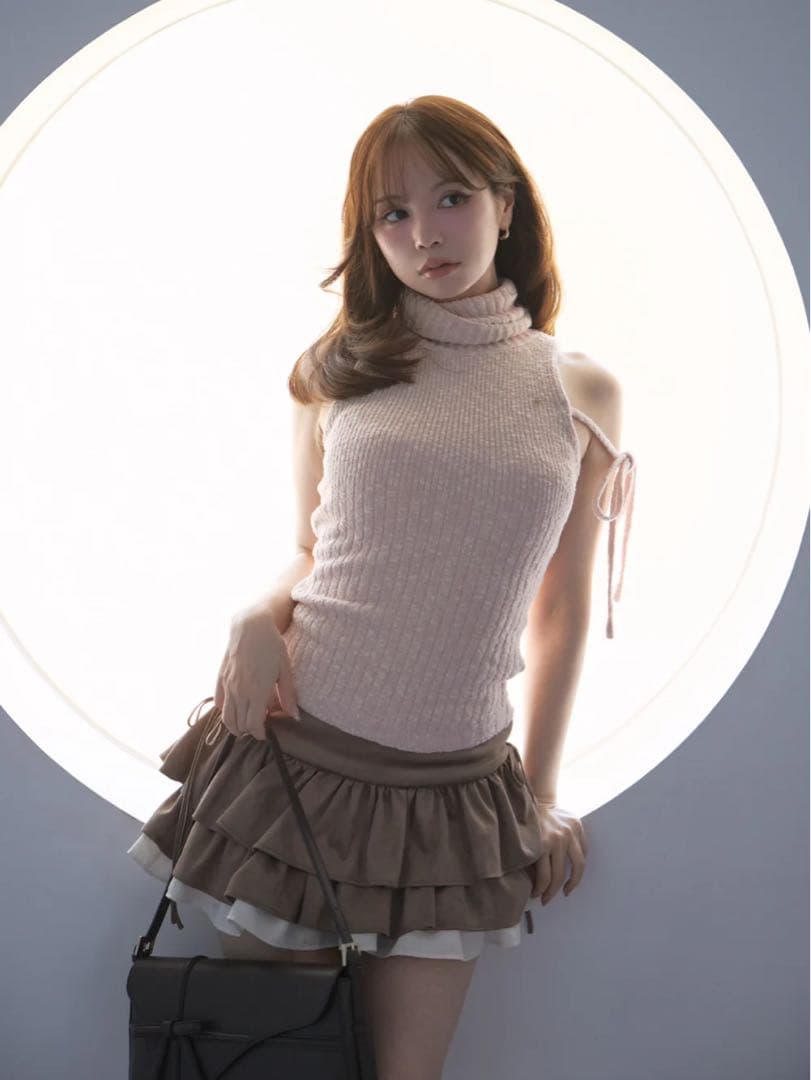 ANDMARY Mel gather skirt brown Sサイズ
