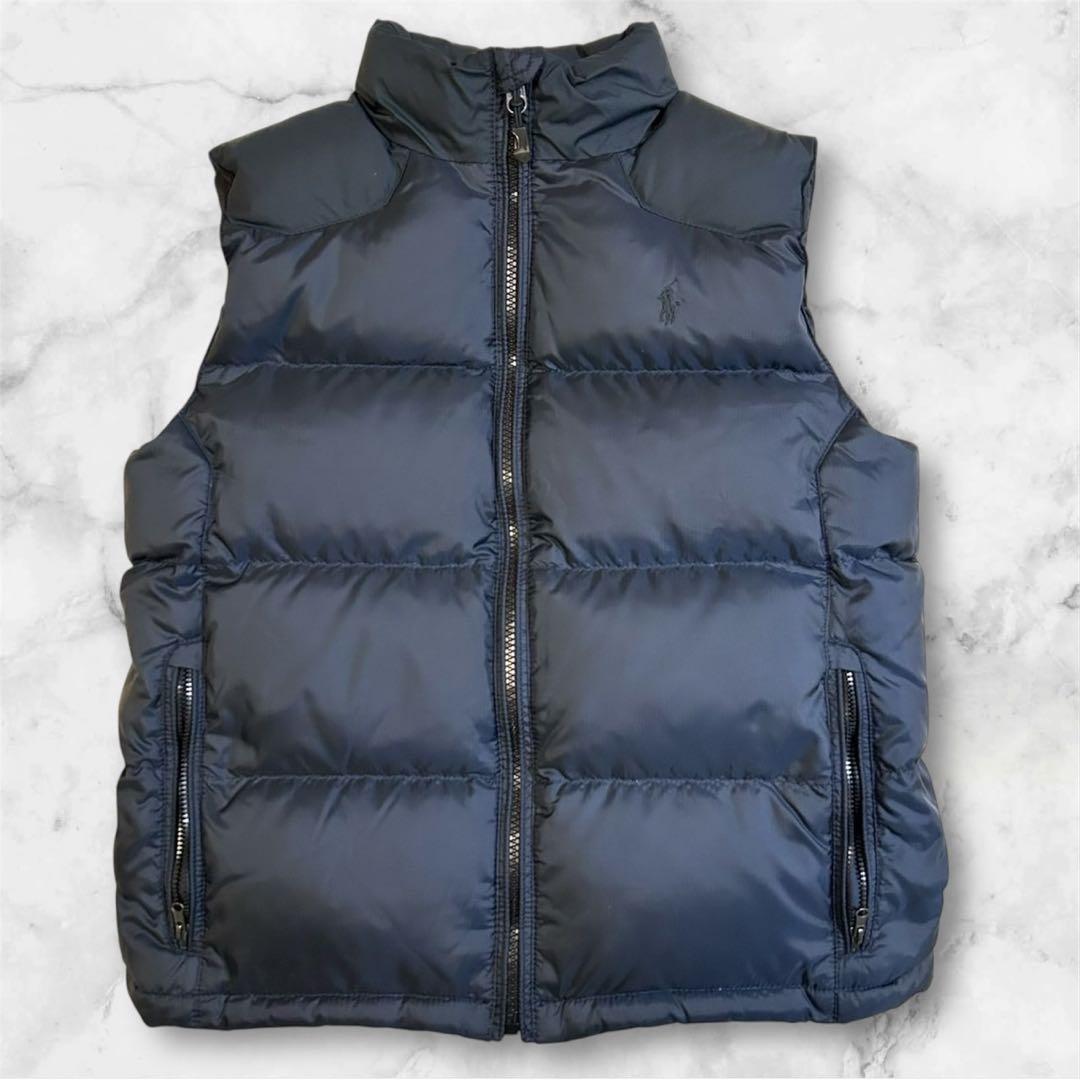 【美品】ポロラルフローレン ダウンベスト レディースS相当 ネイビー