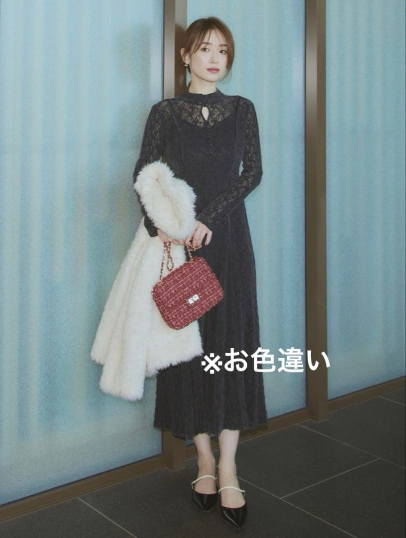 新品未使用　フレイアイディー　前後2wayシアーレースワンピース　アイボリー