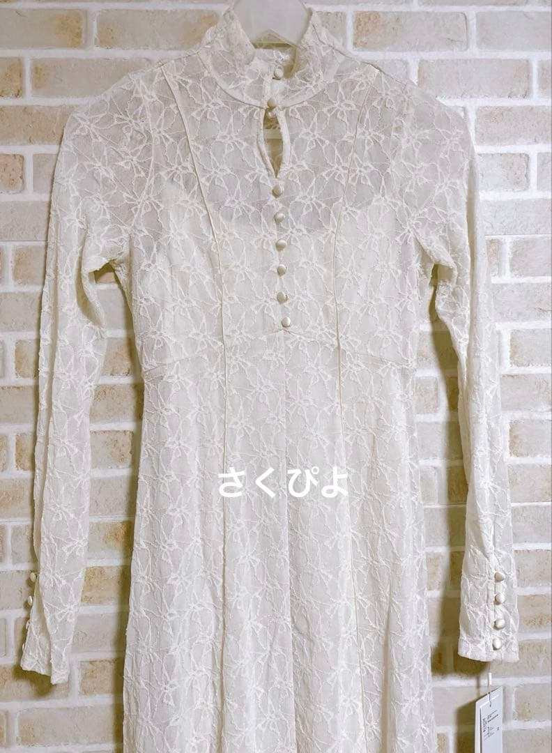 新品未使用　フレイアイディー　前後2wayシアーレースワンピース　アイボリー