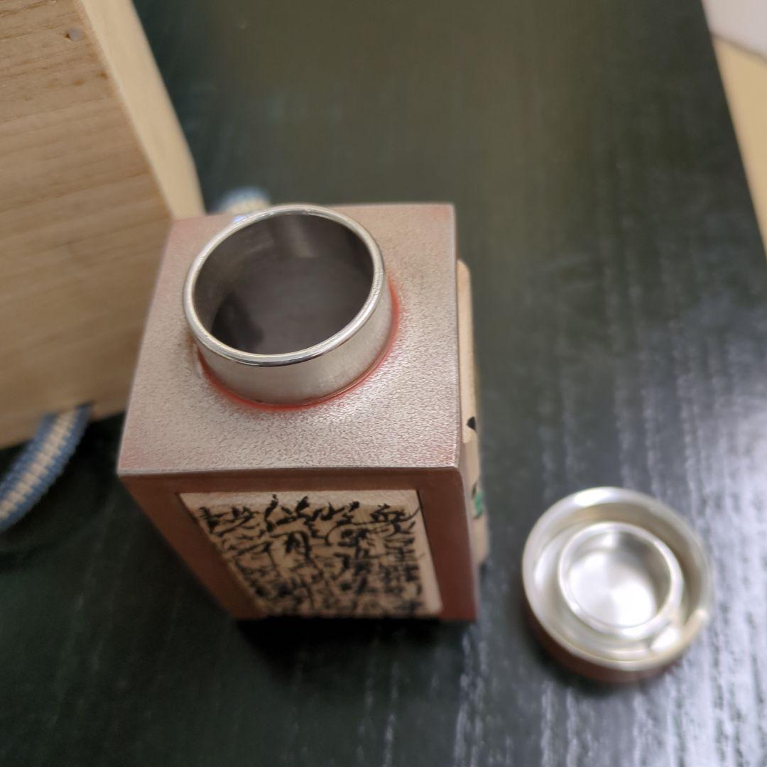 茶入　煎茶道具　吉村志扛造　純錫　赤漆　角　茶道具　茶道　木箱