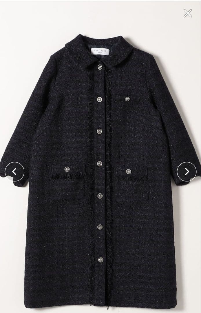 SHIPS any ネイビーブルー ロングコート（ワンピースジャケット）