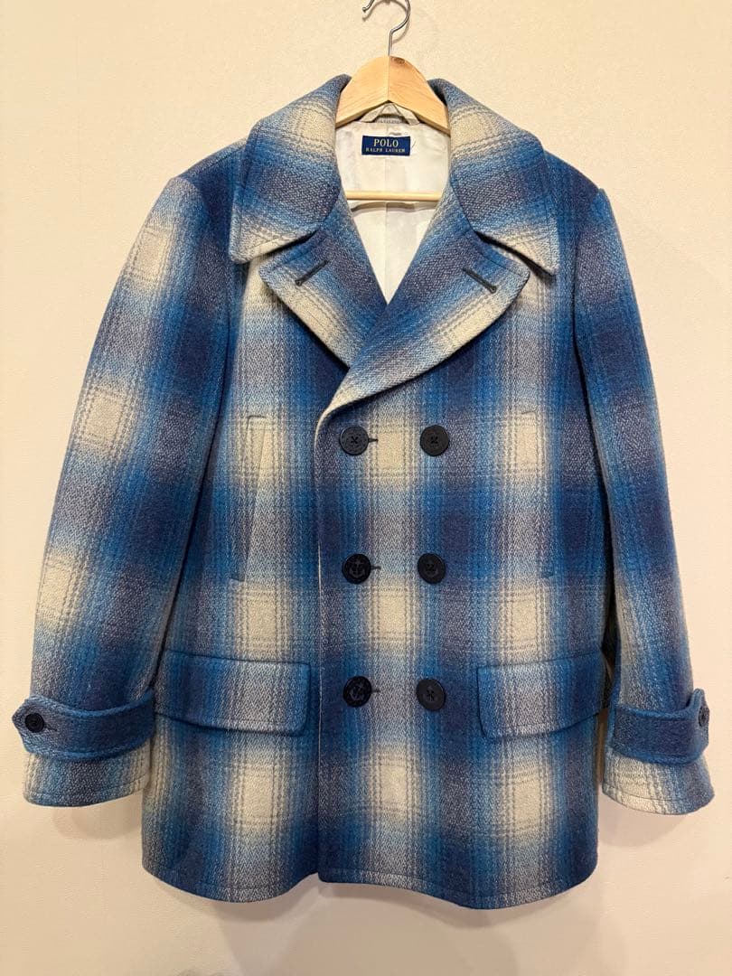 ラルフローレン　オンブレ　チェック　Pコート