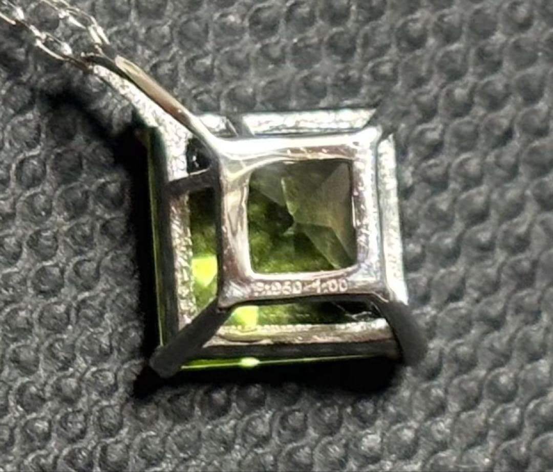 ペリドット　1ct pt950 pt850 プラチナ　ネックレス　40cm