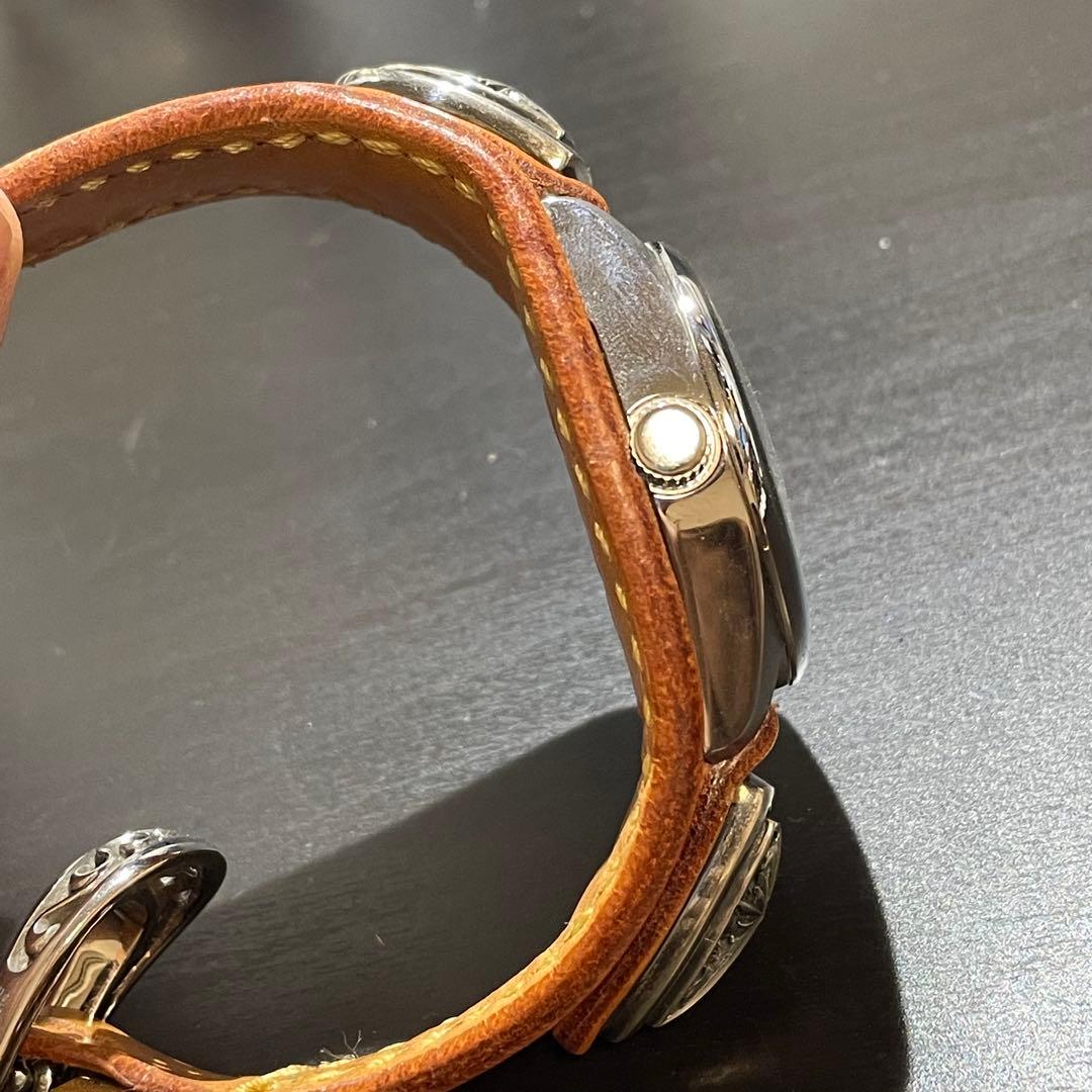 SAAD サード　ターコイズ　カラー　文字盤　レザーベルト腕時計