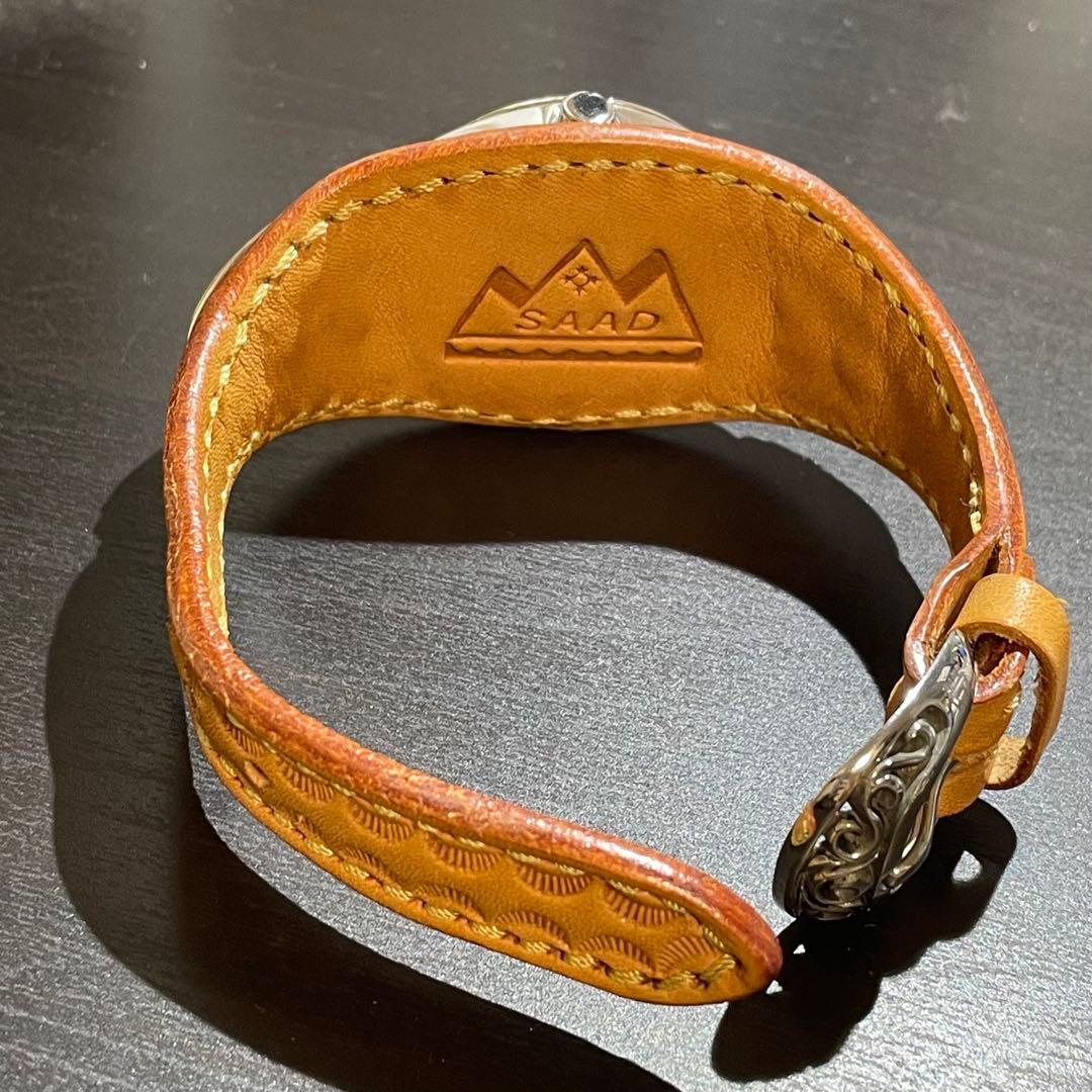 SAAD サード　ターコイズ　カラー　文字盤　レザーベルト腕時計