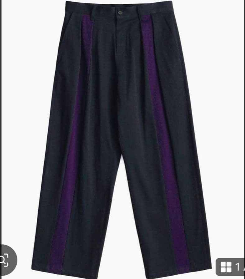 シャリーフ　ワイドパンツ　ブラック　パープル