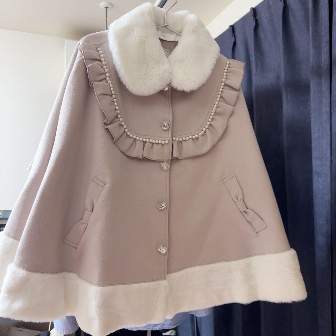 レア　完売品Ank Rouge リボンポケットケープコート