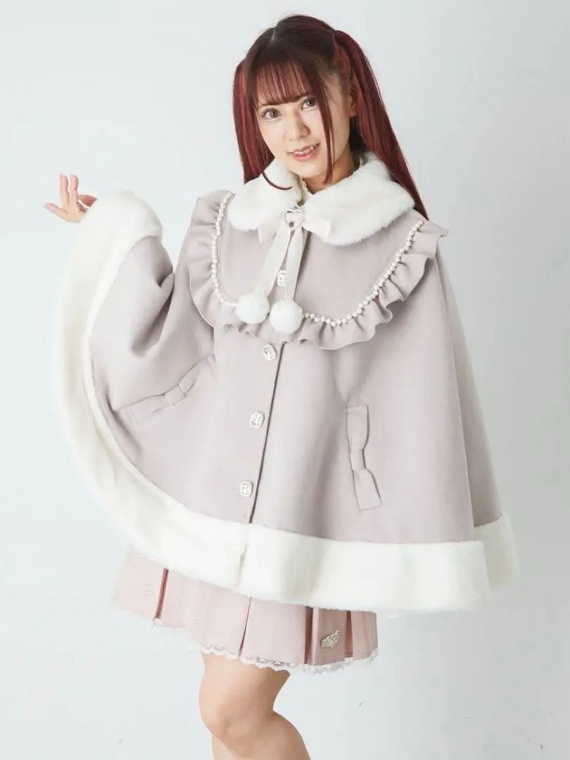 レア　完売品Ank Rouge リボンポケットケープコート