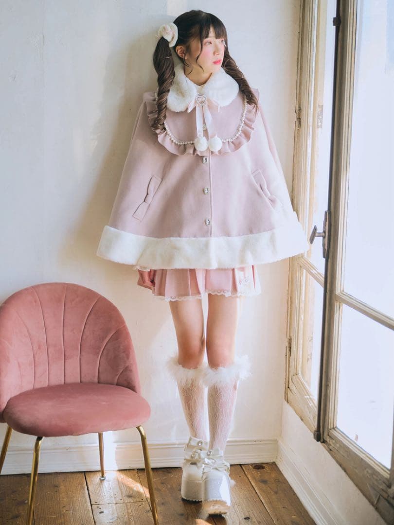 レア　完売品Ank Rouge リボンポケットケープコート