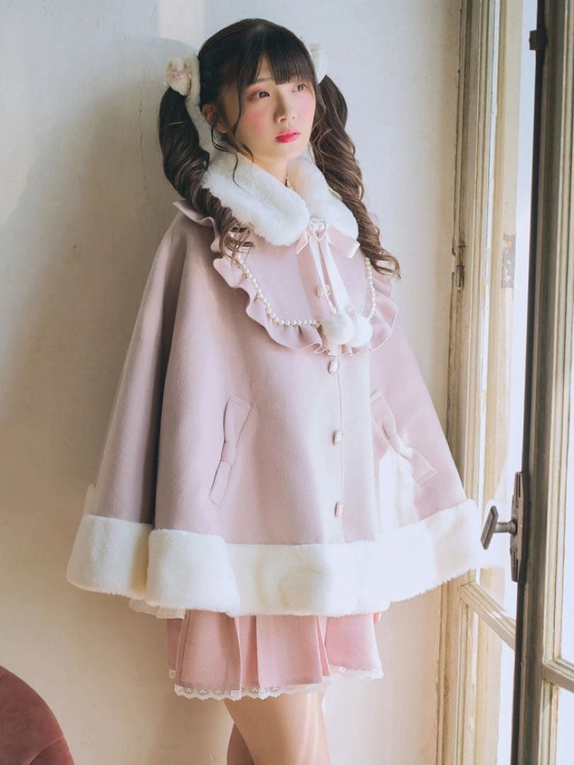 レア　完売品Ank Rouge リボンポケットケープコート