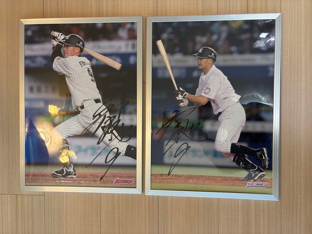 千葉ロッテ　福浦和也　直筆サイン入り　特大パネル　スポニチ当選品