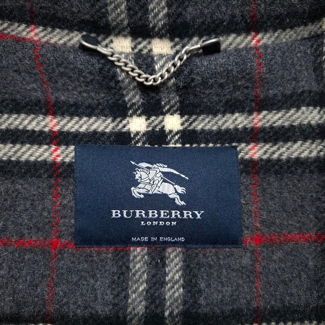 【人気】BURBERRY LONDON ダッフルコート チェック グレー L相当