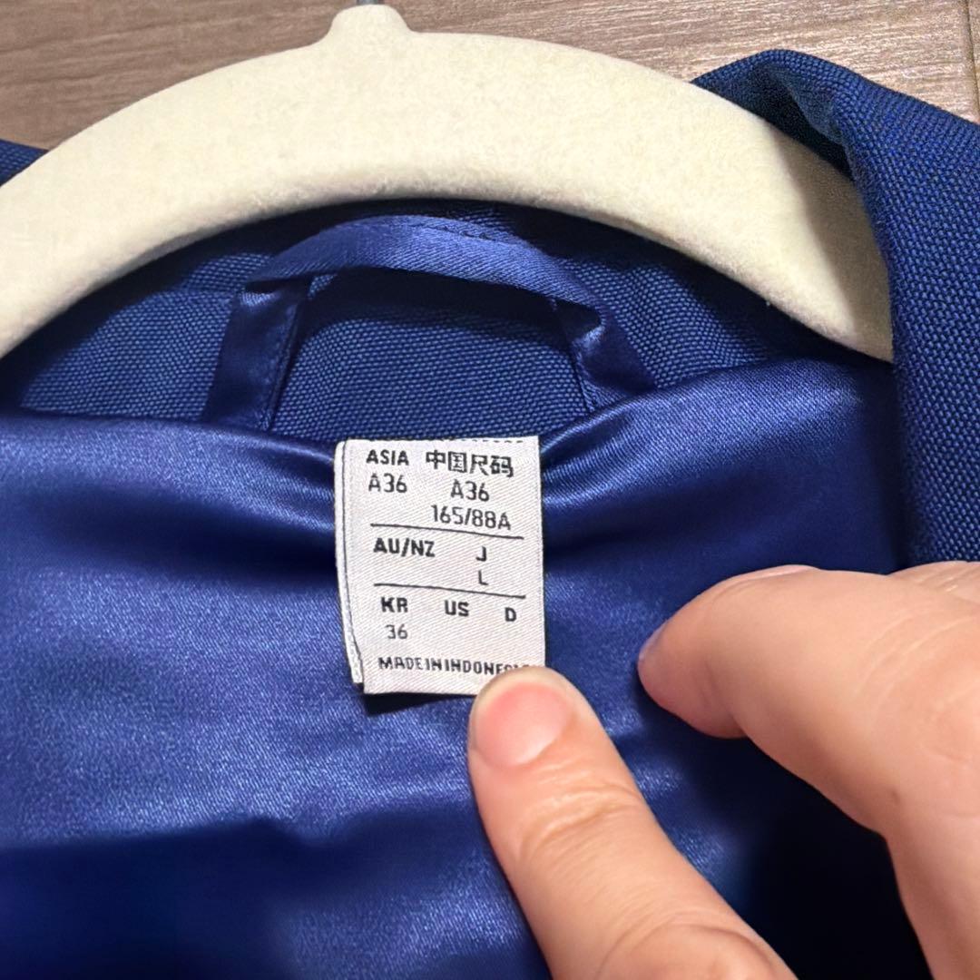 アディダス カレッジ ブレザー テーラードジャケット ブルー L あのちゃん着用