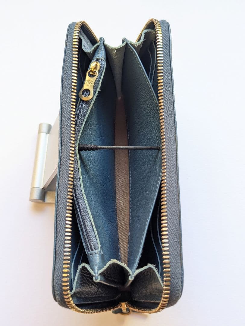 イルビゾンテ【限定色デニムブルー】ラウンドジップロングウォレット 希少 男女兼用