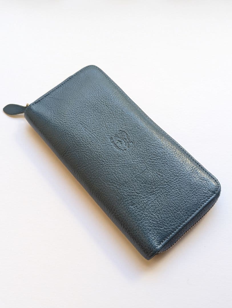 イルビゾンテ【限定色デニムブルー】ラウンドジップロングウォレット 希少 男女兼用
