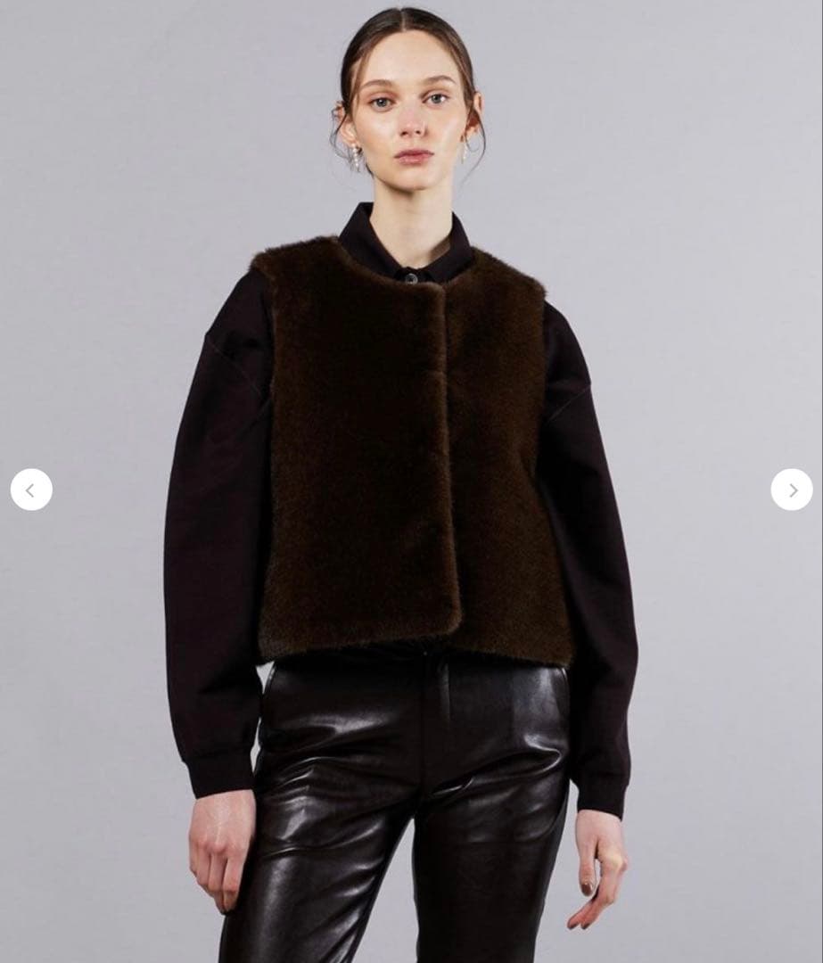 ダブルスタンダードクロージング　sov. ミンクフェイクファーベスト　ブラウン