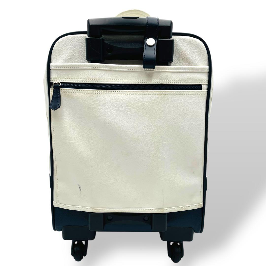 美品 CASTELBAJAC キャリーケース レザー ホワイト 鍵付き 大容量