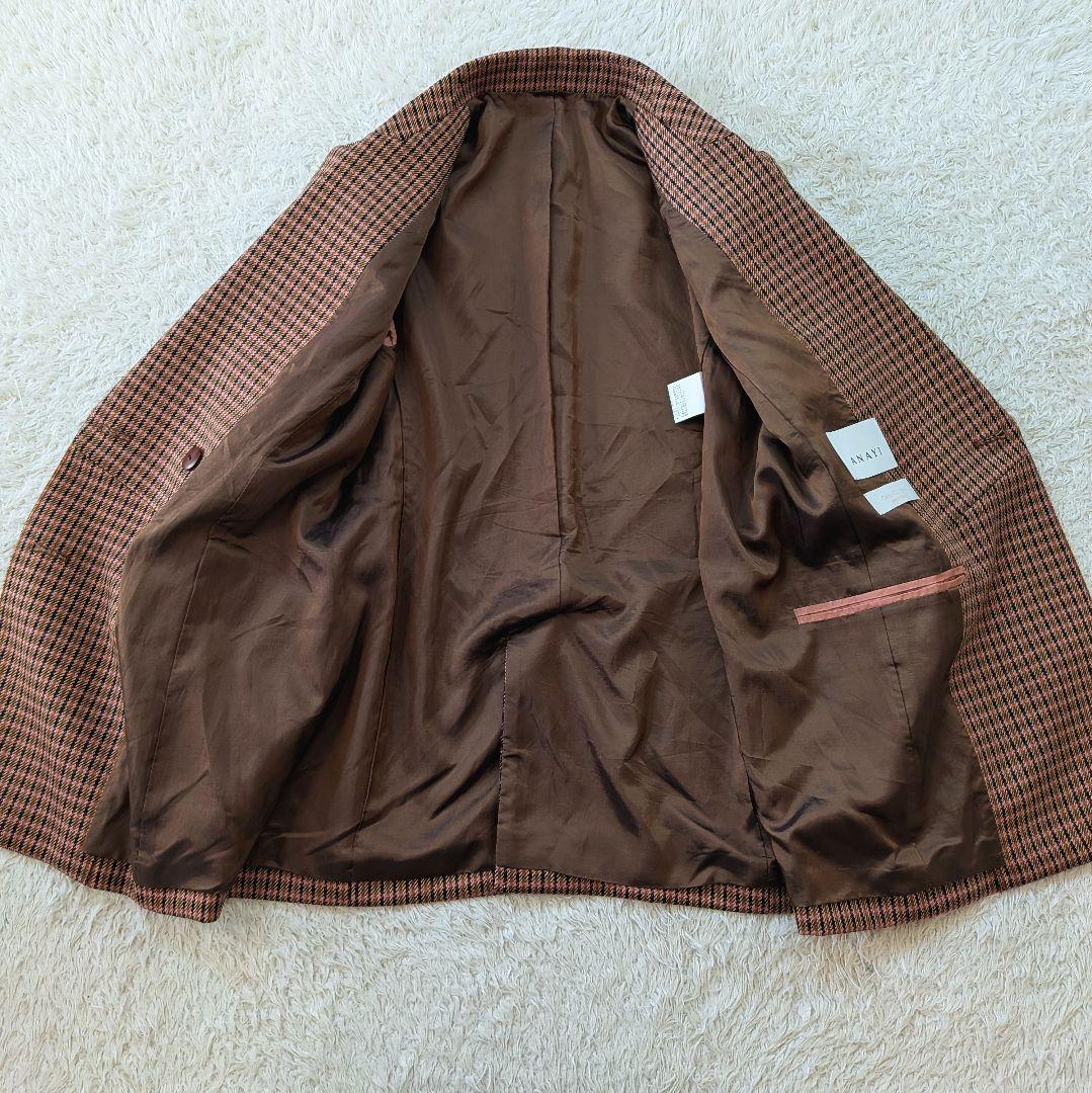 近年モデル美品❀アナイピンクグレンチェックダブル ジャケット　¥91,300