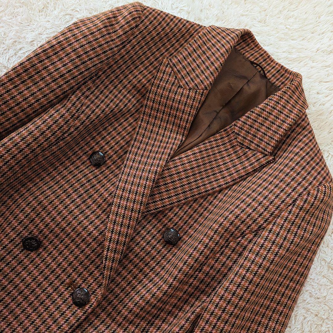 近年モデル美品❀アナイピンクグレンチェックダブル ジャケット　¥91,300