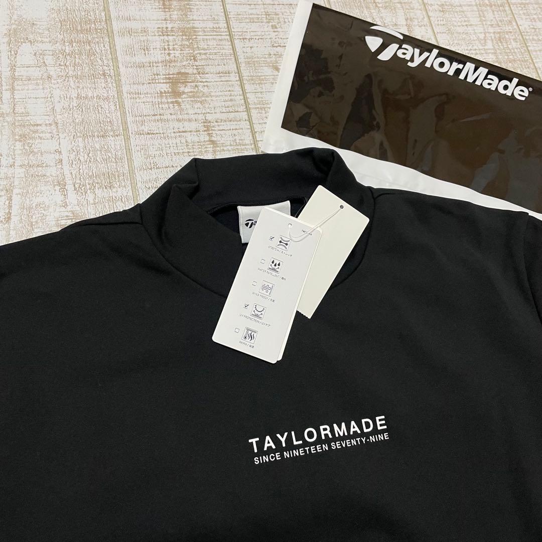新品 テーラーメイド 長袖 モックネック 保温 胸ロゴ ブラック XLサイズ