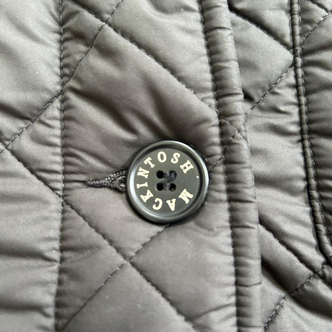 【美品】◆マッキントッシュ◆英国製 キルティングコート 裏地ボア 黒36