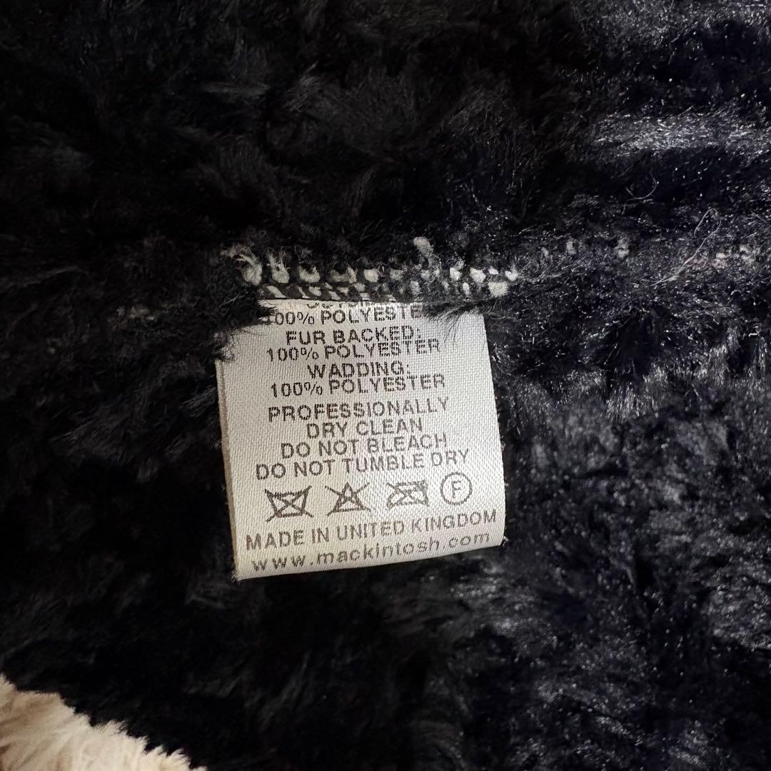 【美品】◆マッキントッシュ◆英国製 キルティングコート 裏地ボア 黒36