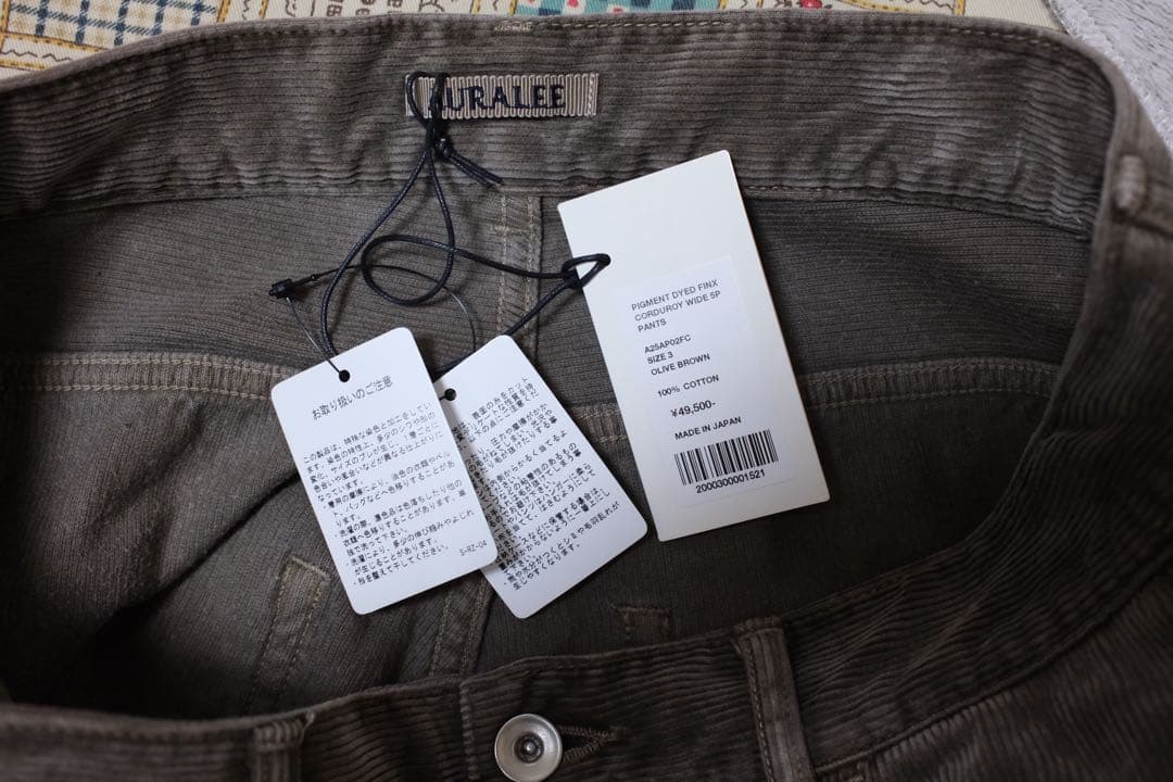 auralee 25aw コーデュロイパンツ