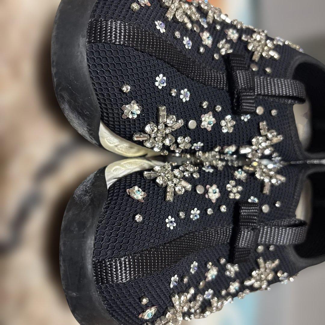 Dior fusionビジュー付きブラックスニーカー