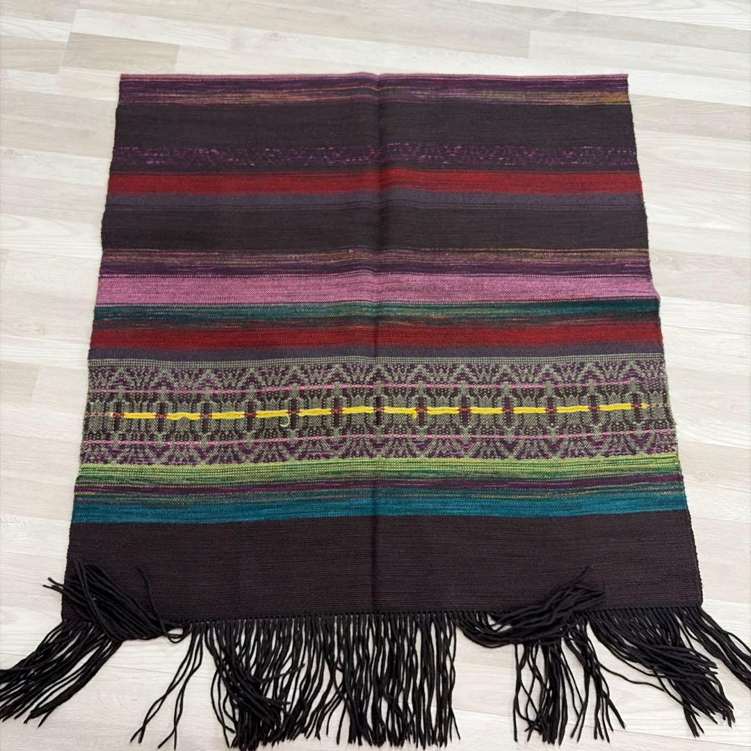 レア【優佳良織】北海道手織つむぎ 毛100% 大判ショール 伝統工芸 ストール
